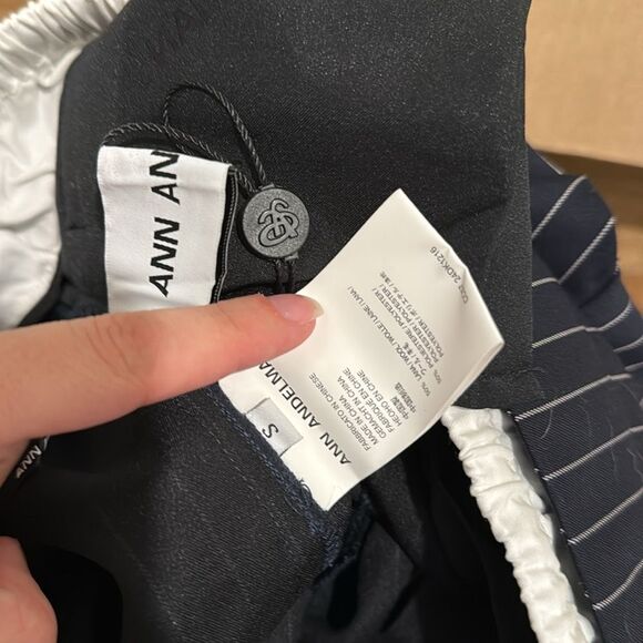 NWOT Ann Andelman black striped drawstring shorts - Picture 8 of 8